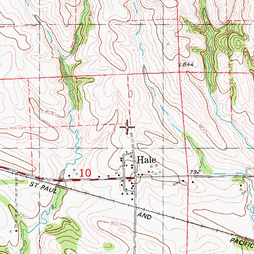 Topographic Map of Hale Cemetery, IA