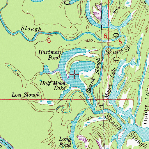 Topographic Map of Half Moon Lake, IA