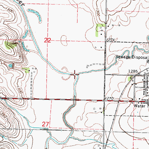 Topographic Map of Halfway Creek, IA