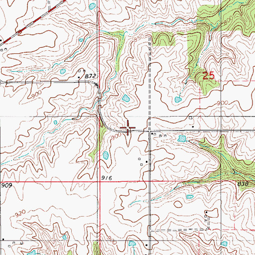 Topographic Map of Halfway Prairie School, IA