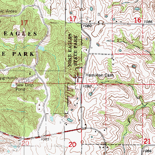 Topographic Map of Hamilton Cemetery, IA