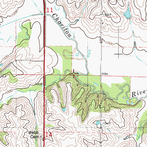 Topographic Map of Hamilton Creek, IA