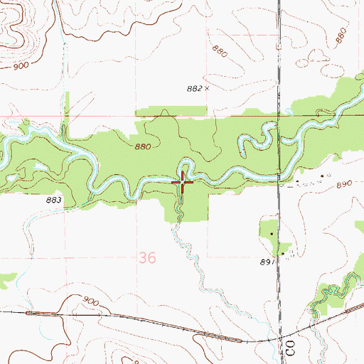 Topographic Map of Hammers Creek, IA