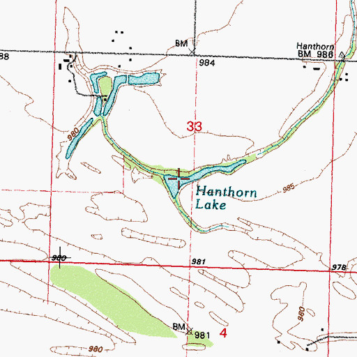 Topographic Map of Hanthorn Lake, IA