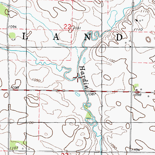 Topographic Map of Happy Run, IA