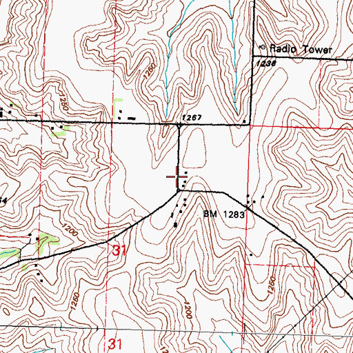 Topographic Map of Hardin Church, IA