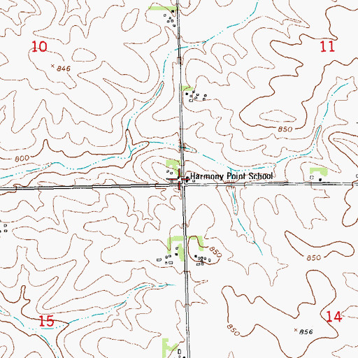 Topographic Map of Harmony Point School, IA