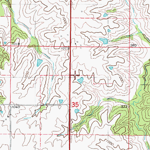 Topographic Map of Harmony School, IA