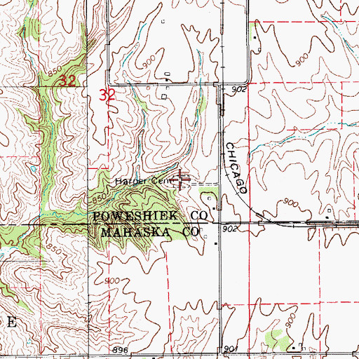 Topographic Map of Harper Cemetery, IA