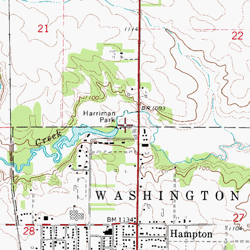 Topographic Map of Harriman Park, IA