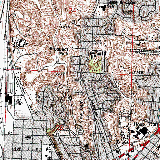 Topographic Map of Harrison School, IA