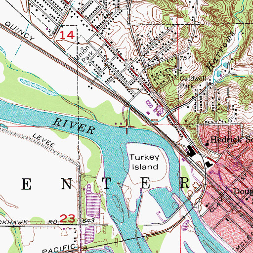 Topographic Map of Harrows Branch, IA