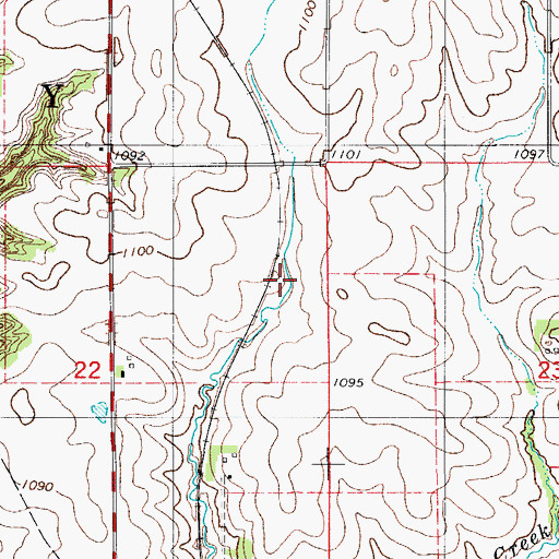 Topographic Map of Hartman Wildlife Area, IA