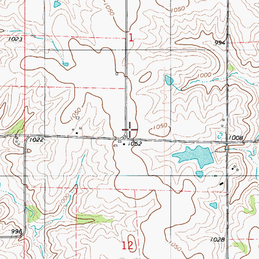 Topographic Map of Harts Mill Creek, IA