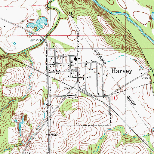 Topographic Map of Harvey, IA