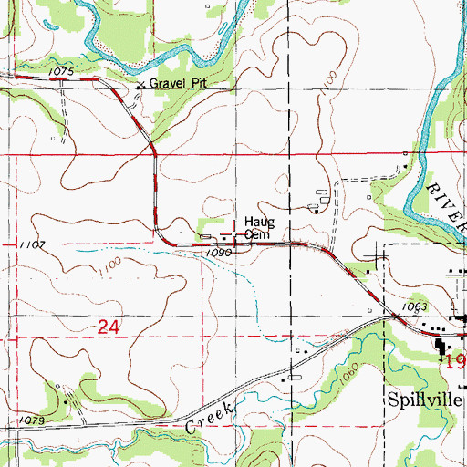 Topographic Map of Haug Cemetery, IA