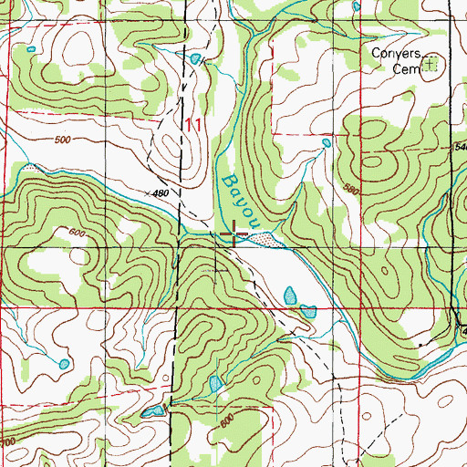 Topographic Map of Barren Fork, AR