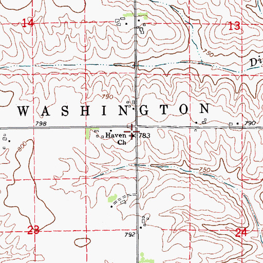 Topographic Map of Haven Church, IA