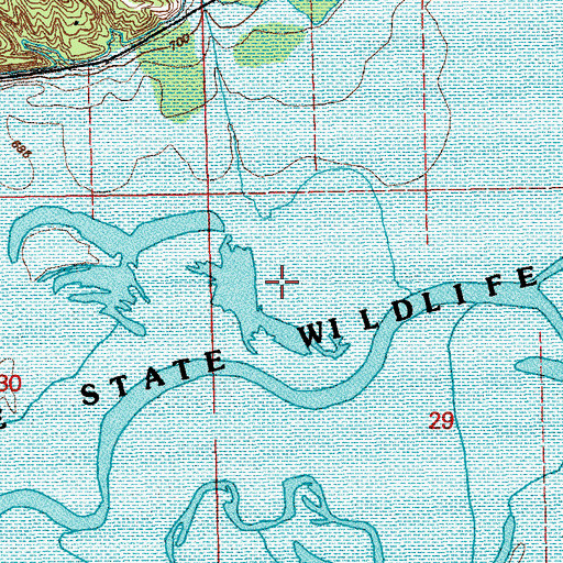 Topographic Map of Hawkeye State Wildlife Area, IA
