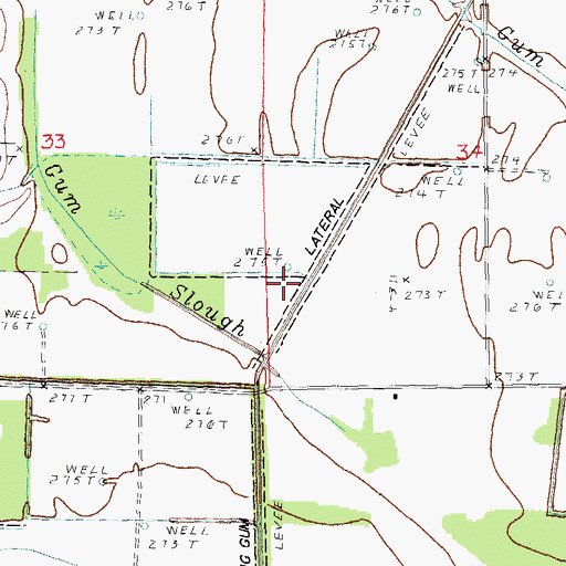 Topographic Map of Big Gum Lateral, AR