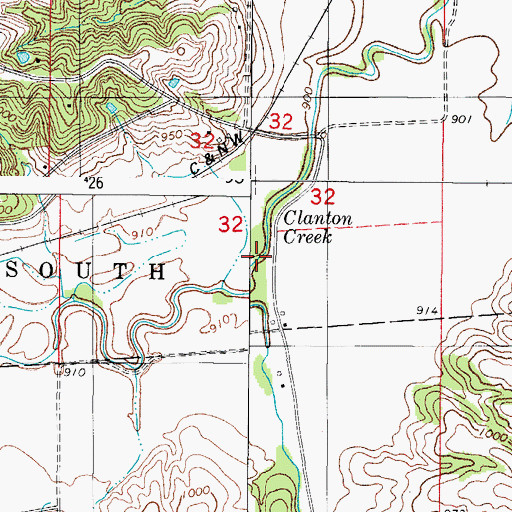 Topographic Map of Hay Branch, IA