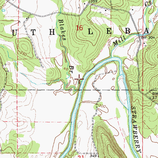 Topographic Map of Blakes Branch, AR