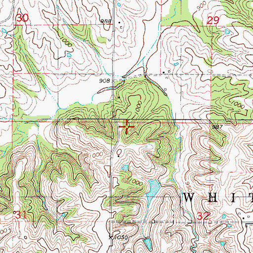 Topographic Map of Hazel Dell School, IA
