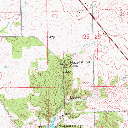 Topographic Map of Hazel Knoll Cemetery, IA