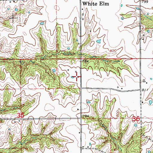 Topographic Map of Heidlebaugh Cemetery, IA
