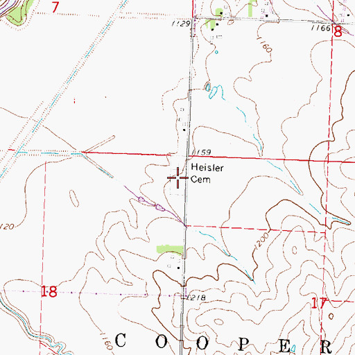 Topographic Map of Heisler Cemetery, IA