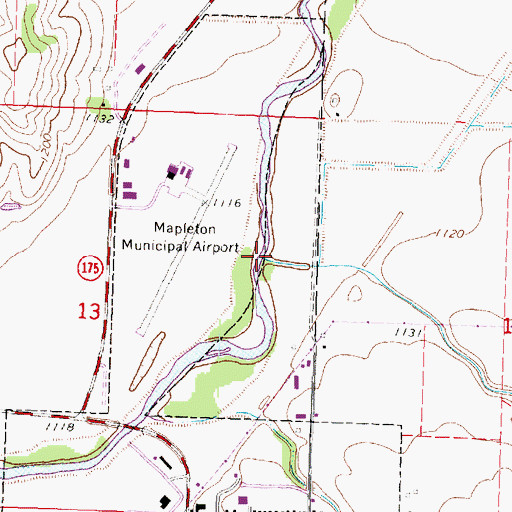 Topographic Map of Heisler Creek, IA