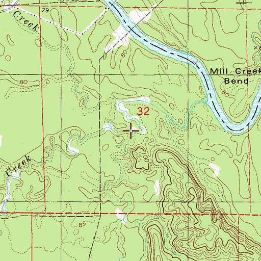 Topographic Map of Cypress Creek, AR