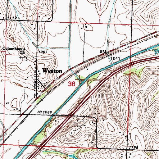 Topographic Map of Henchal Creek, IA