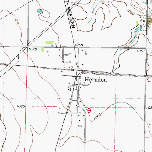 Topographic Map of Herndon, IA