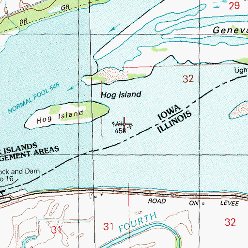 Topographic Map of Hershey Slough, IA