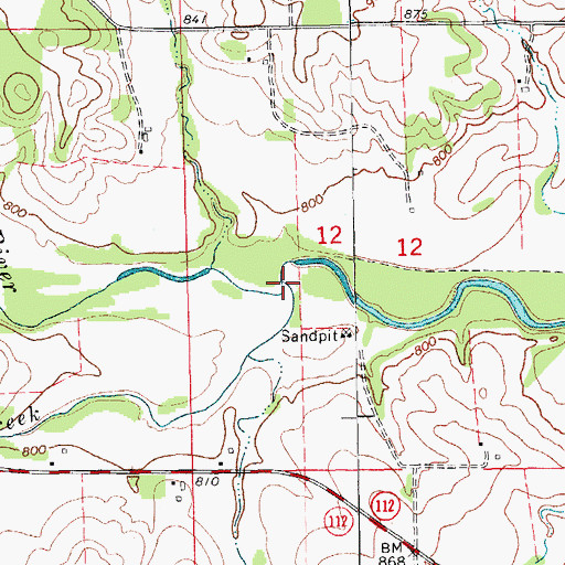 Topographic Map of Hewett Creek, IA