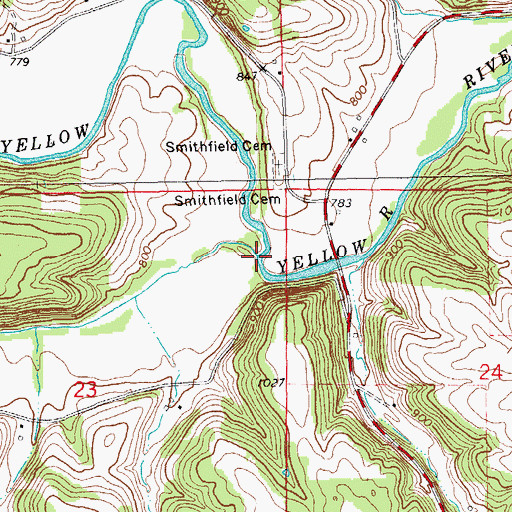 Topographic Map of Hickory Creek, IA