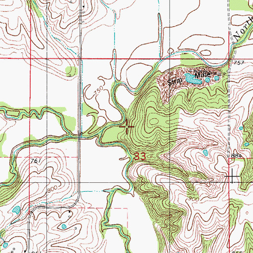 Topographic Map of Hickory Creek, IA