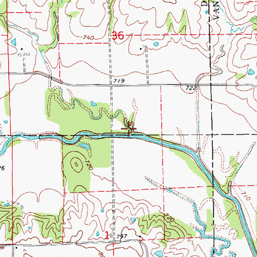 Topographic Map of Hickory Creek, IA