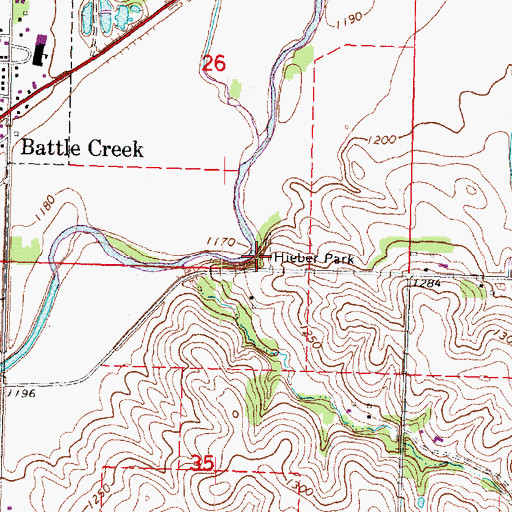 Topographic Map of Hieber Park, IA