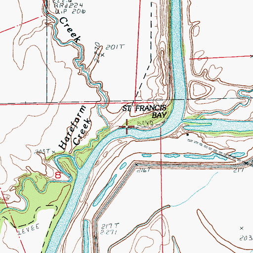 Topographic Map of Harefarm Creek, AR