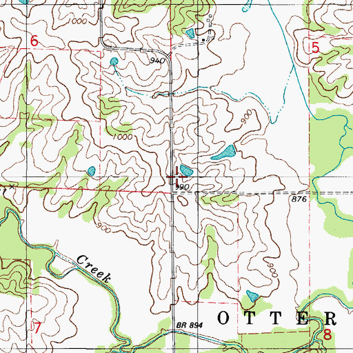 Topographic Map of Highland School, IA