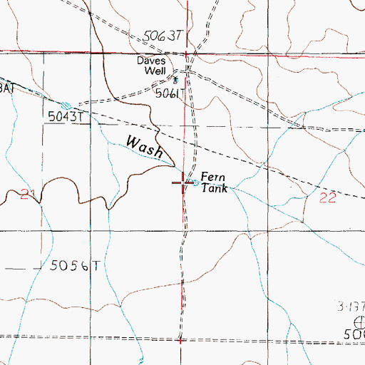 Topographic Map of Fern Tank, AZ