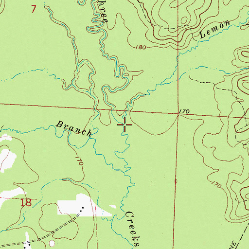 Topographic Map of Lemon Creek, AR