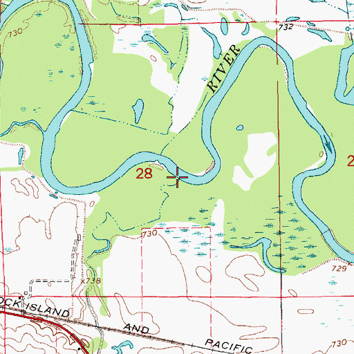 Topographic Map of Hilton Creek, IA