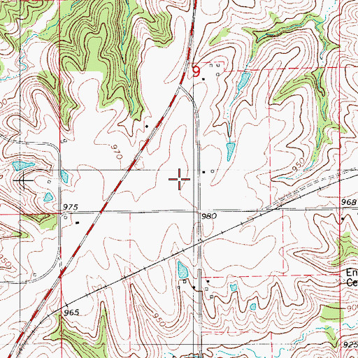 Topographic Map of Hilton School, IA