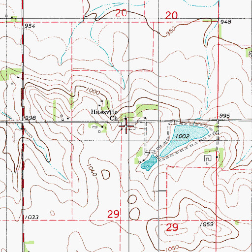 Topographic Map of Hitesville Cemetery, IA