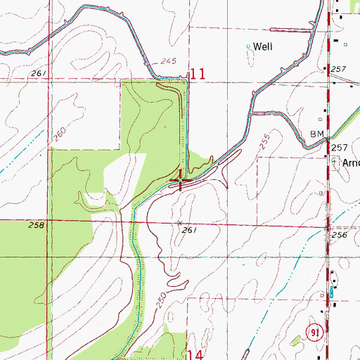 Topographic Map of Lindseys Creek, AR