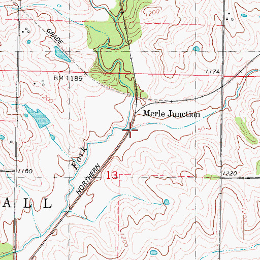 Topographic Map of Hog Branch, IA
