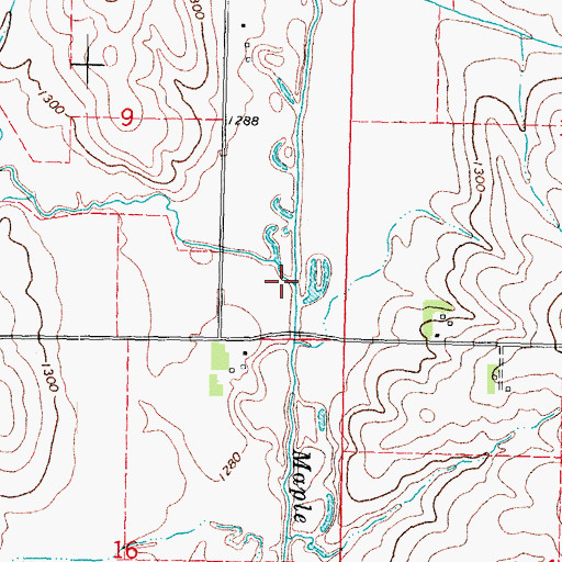 Topographic Map of Hog Run, IA